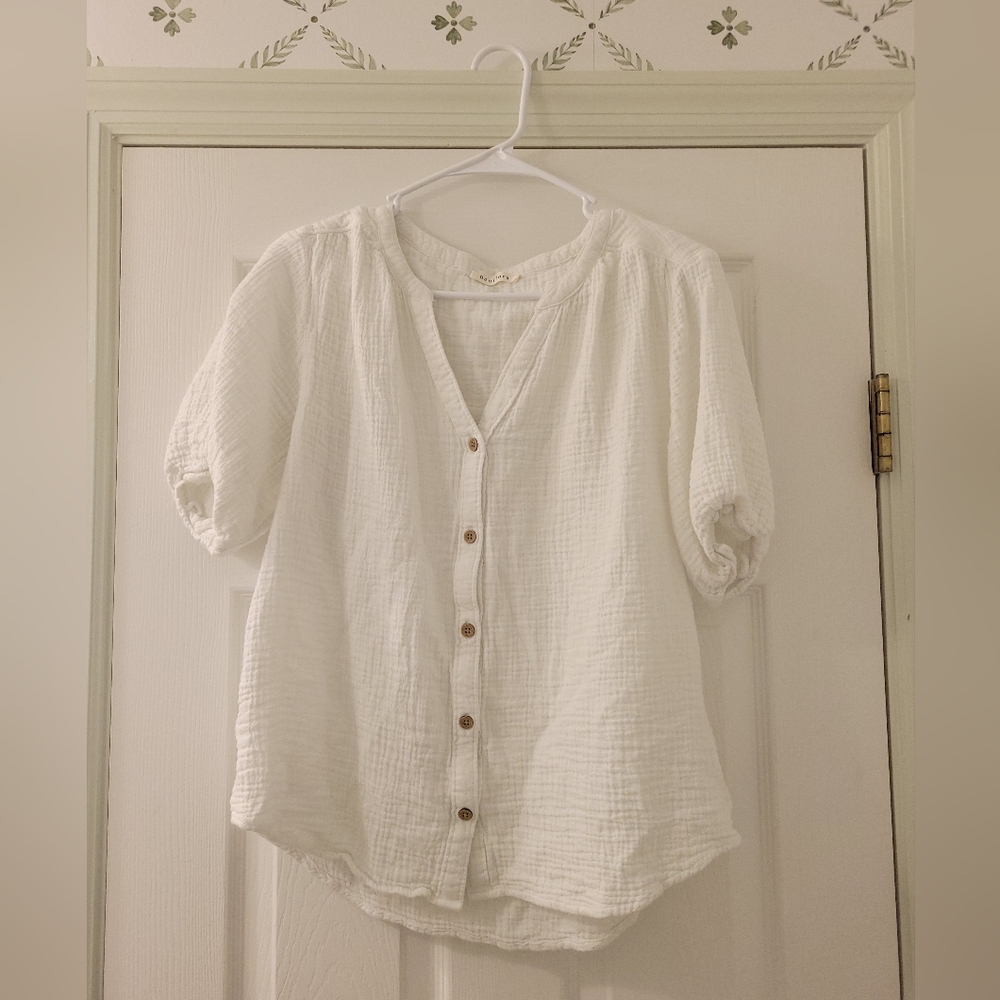 White Button-Up Women's Top